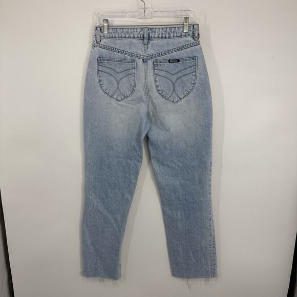 Rollas High Rise Regular Fit Straight Leg Jeans size 27 Light Blue Denim 30" ins - Picture 7 of 13